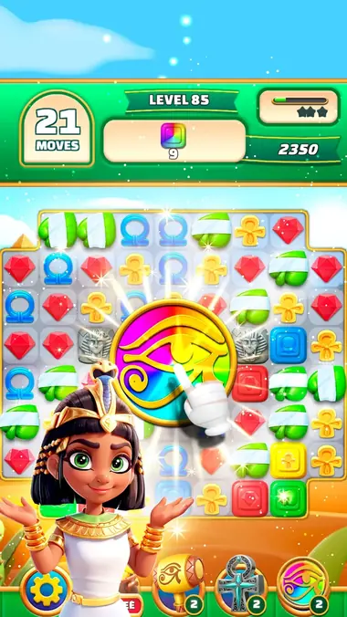 Gods & Gems: griglia dell'allinea-3 con la sacerdotessa egizia